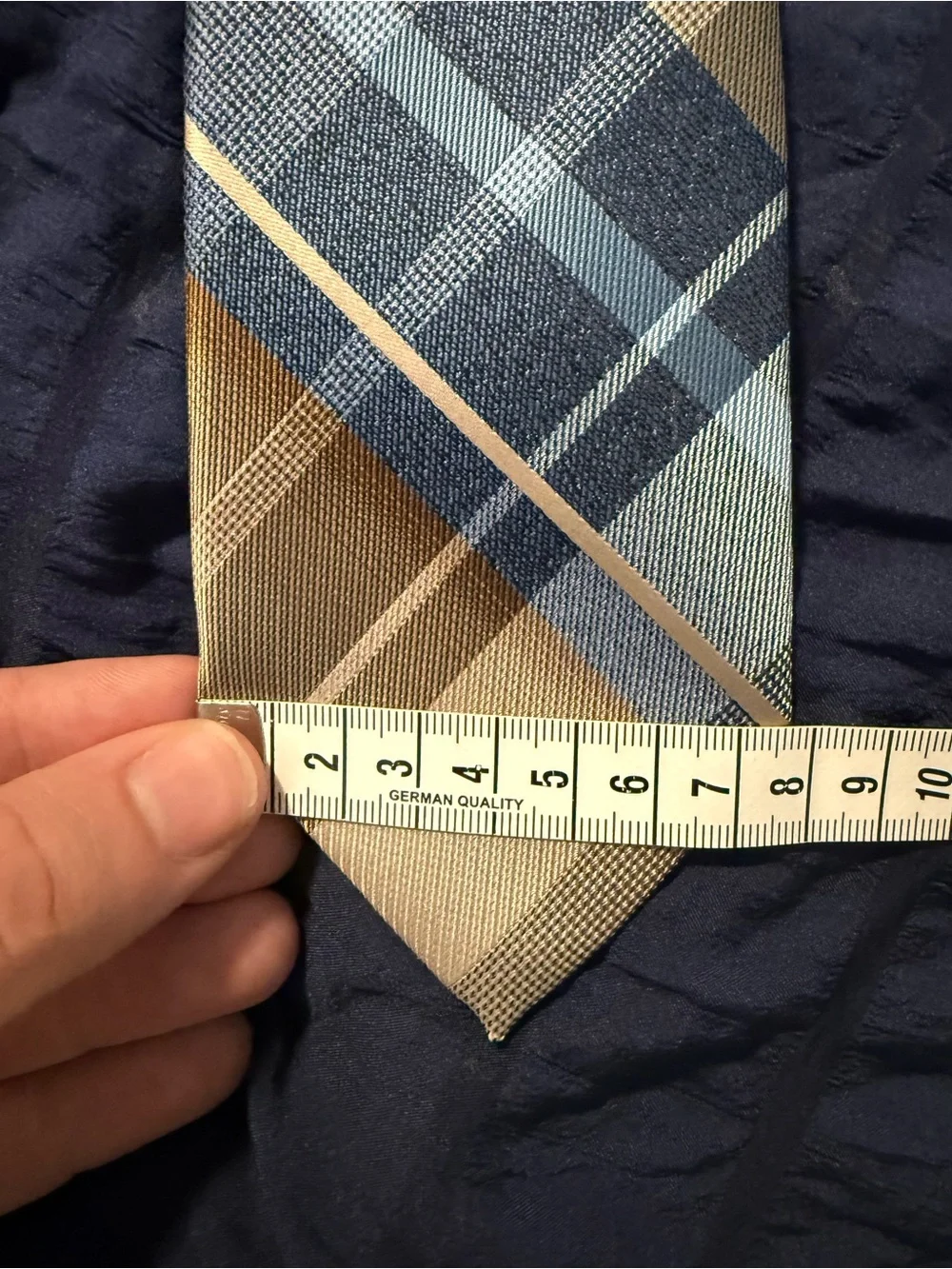 Stafford Yellow and Blue Plaid Silk Tie